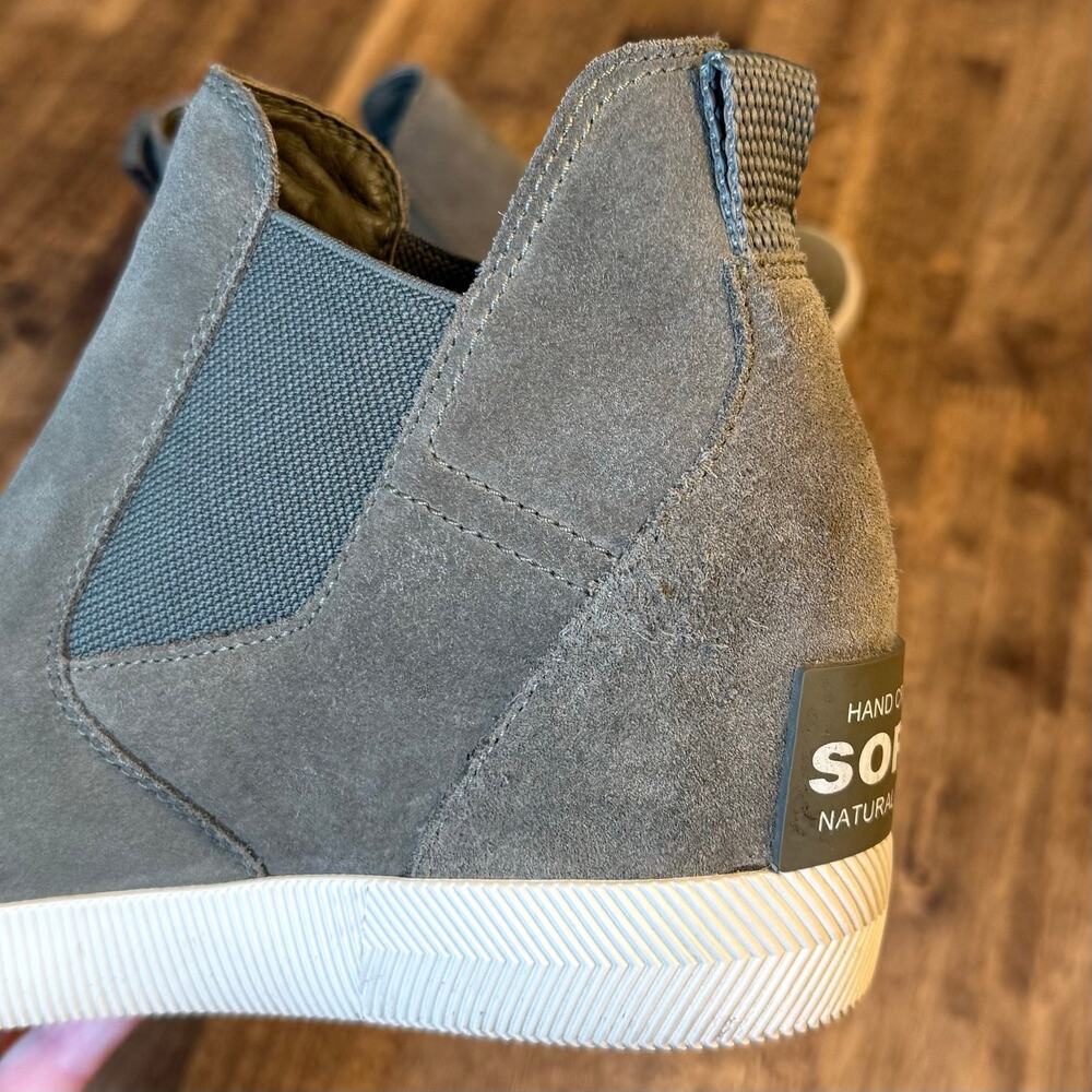 Sorel Out N About Wedge Booties Suede Leather Pull-On Boots Green Women’s 8.5 - Picture 9 of 10